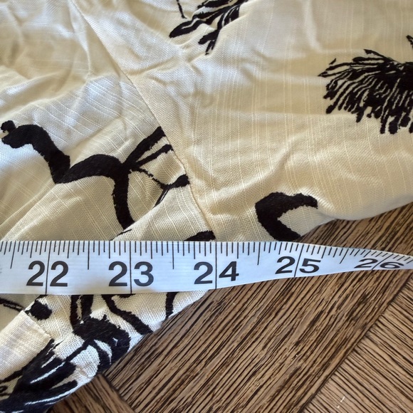 AVA & VIV Plus 1X Ivory Black Floral Tie Waist Dress Long Sleeve with Pockets - Picture 5 of 7